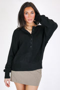 Sunday Morning Henley Button Sweater