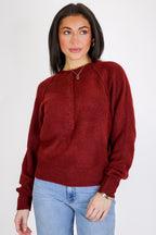 Sunday Morning Henley Button Sweater
