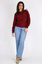 Sunday Morning Henley Button Sweater