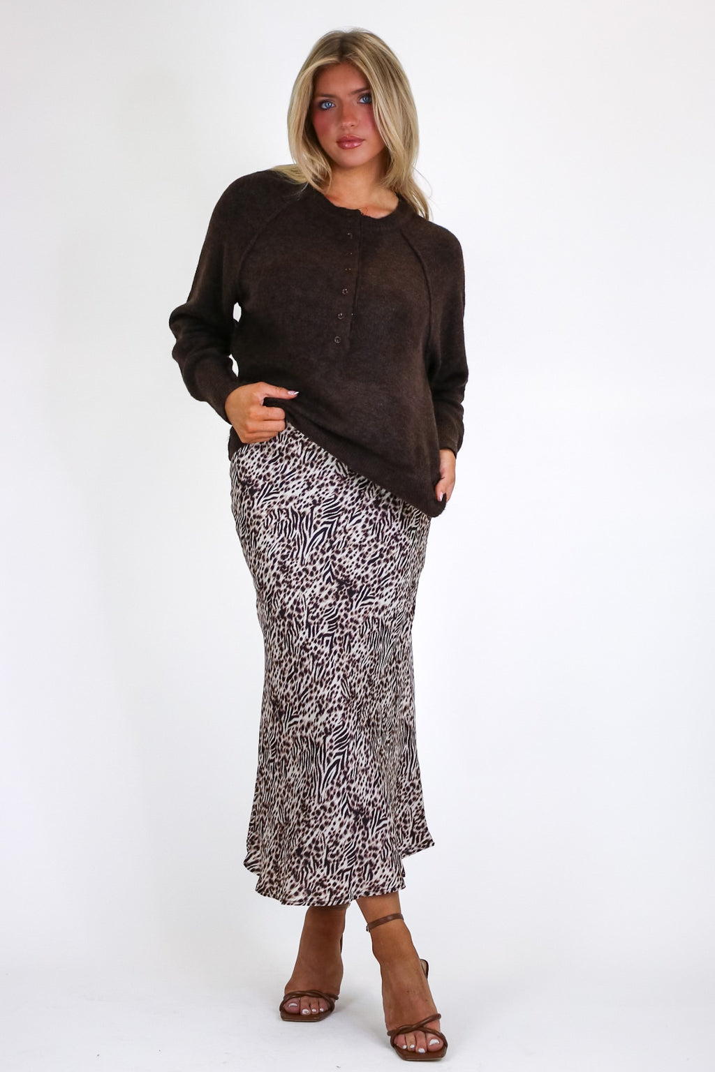 Sunday Morning Henley Button Sweater