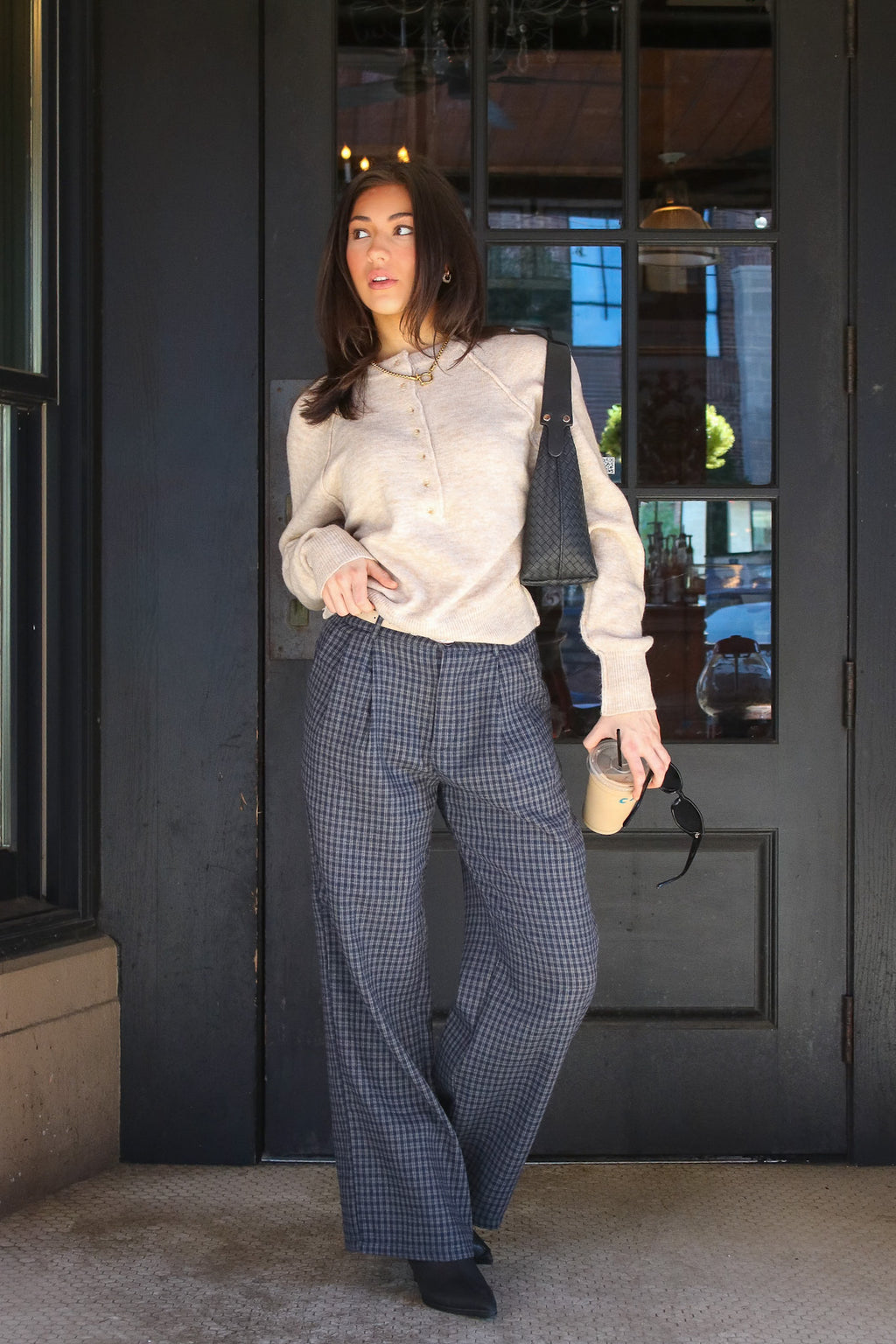 Sunday Morning Henley Button Sweater