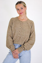 Sunday Morning Henley Button Sweater
