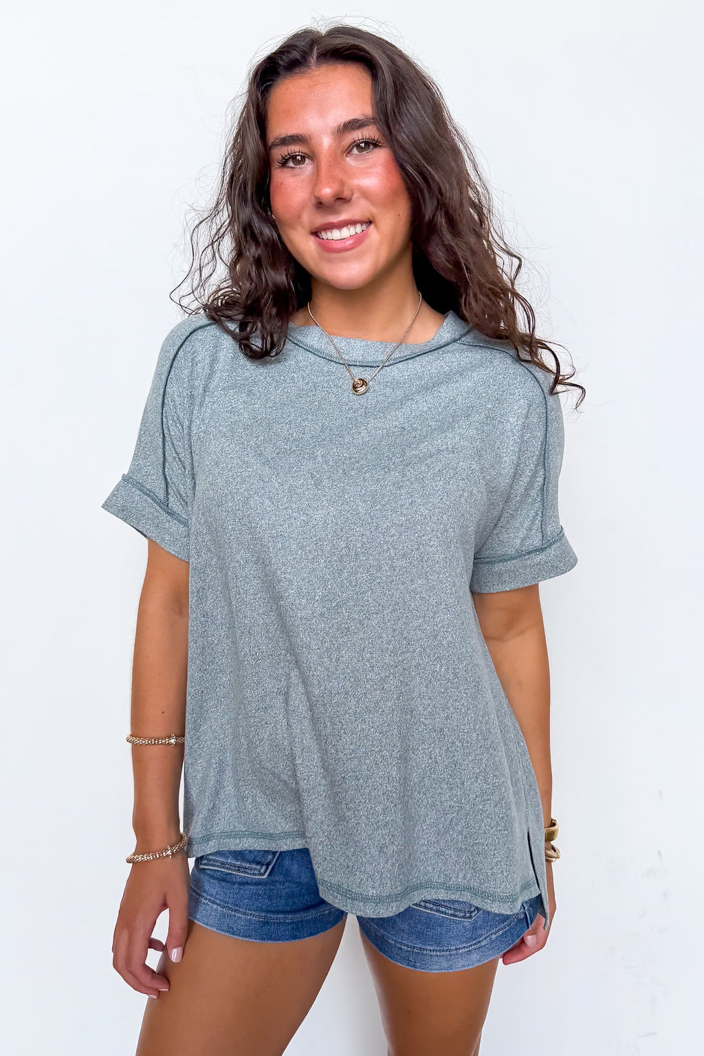 Sunday Muse Melange High-Low Tee