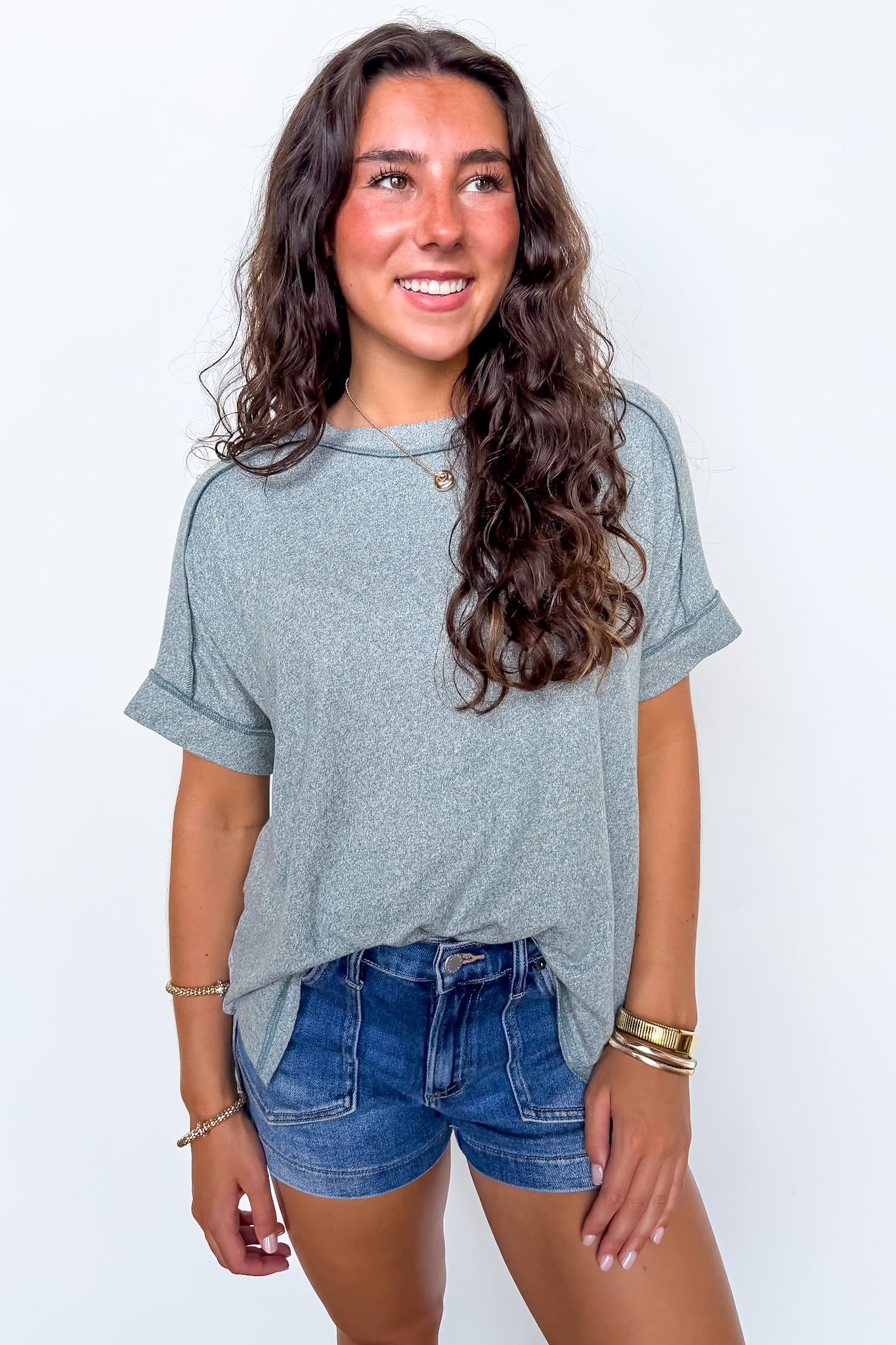 Sunday Muse Melange High Low Tee - BACK IN STOCK