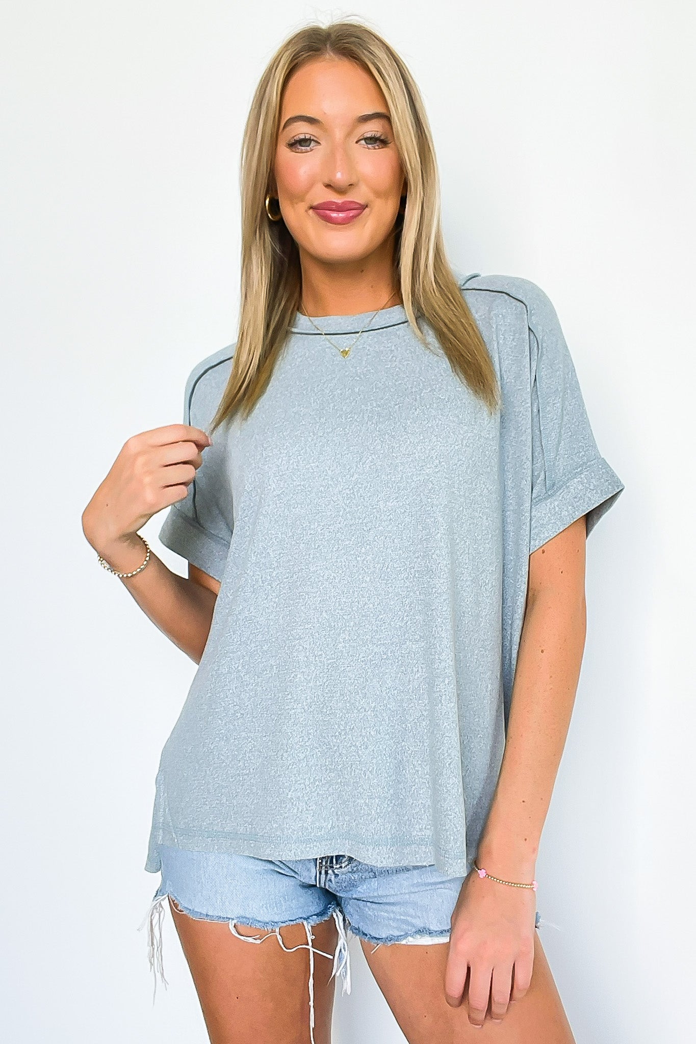 Sunday Muse Melange High Low Tee - BACK IN STOCK - Madison and Mallory