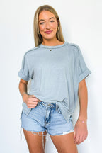 Sunday Muse Melange High Low Tee - BACK IN STOCK - Madison and Mallory