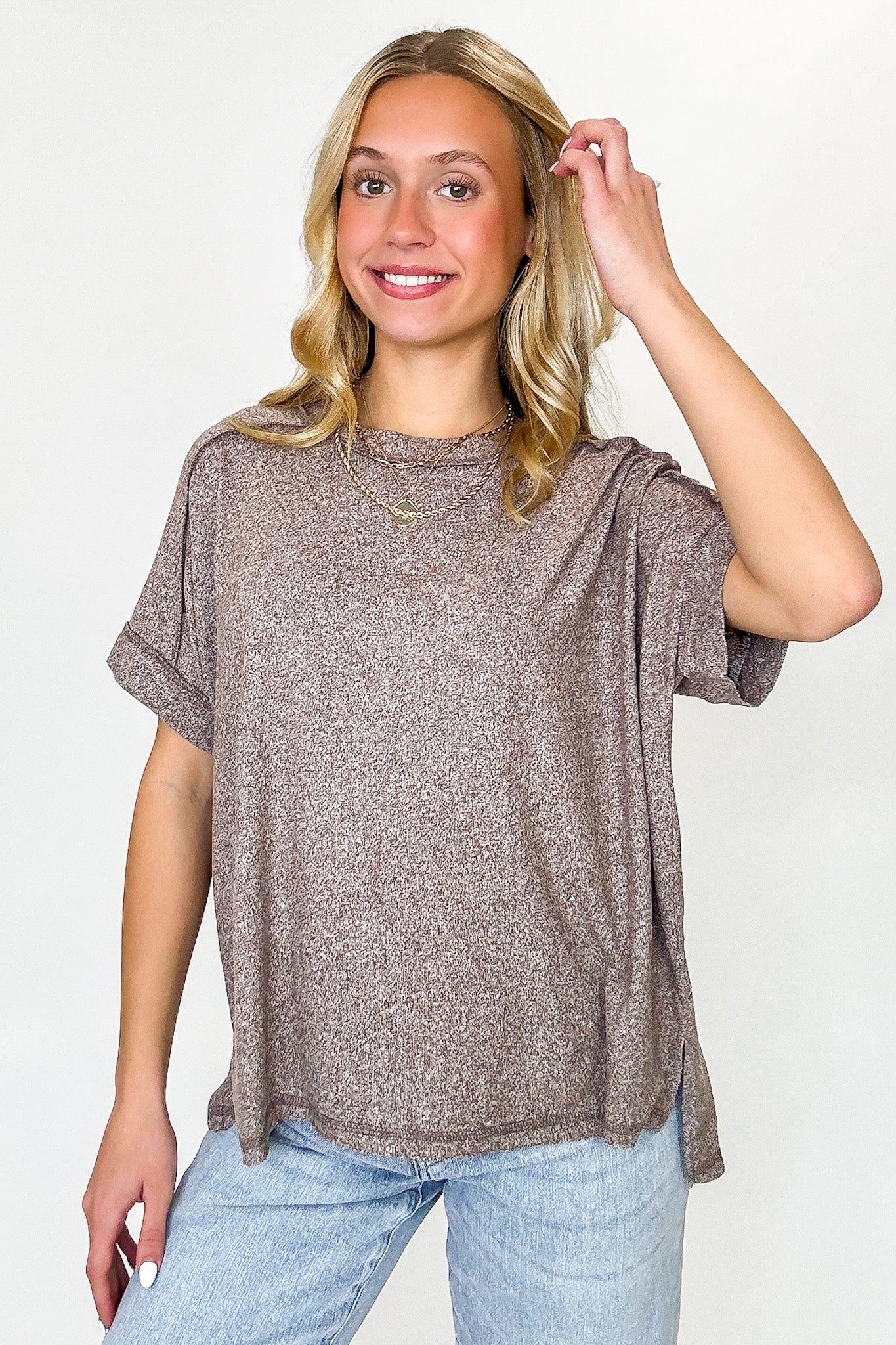 Sunday Muse Melange High Low Tee - BACK IN STOCK - Madison and Mallory