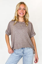 Sunday Muse Melange High Low Tee - BACK IN STOCK - Madison and Mallory