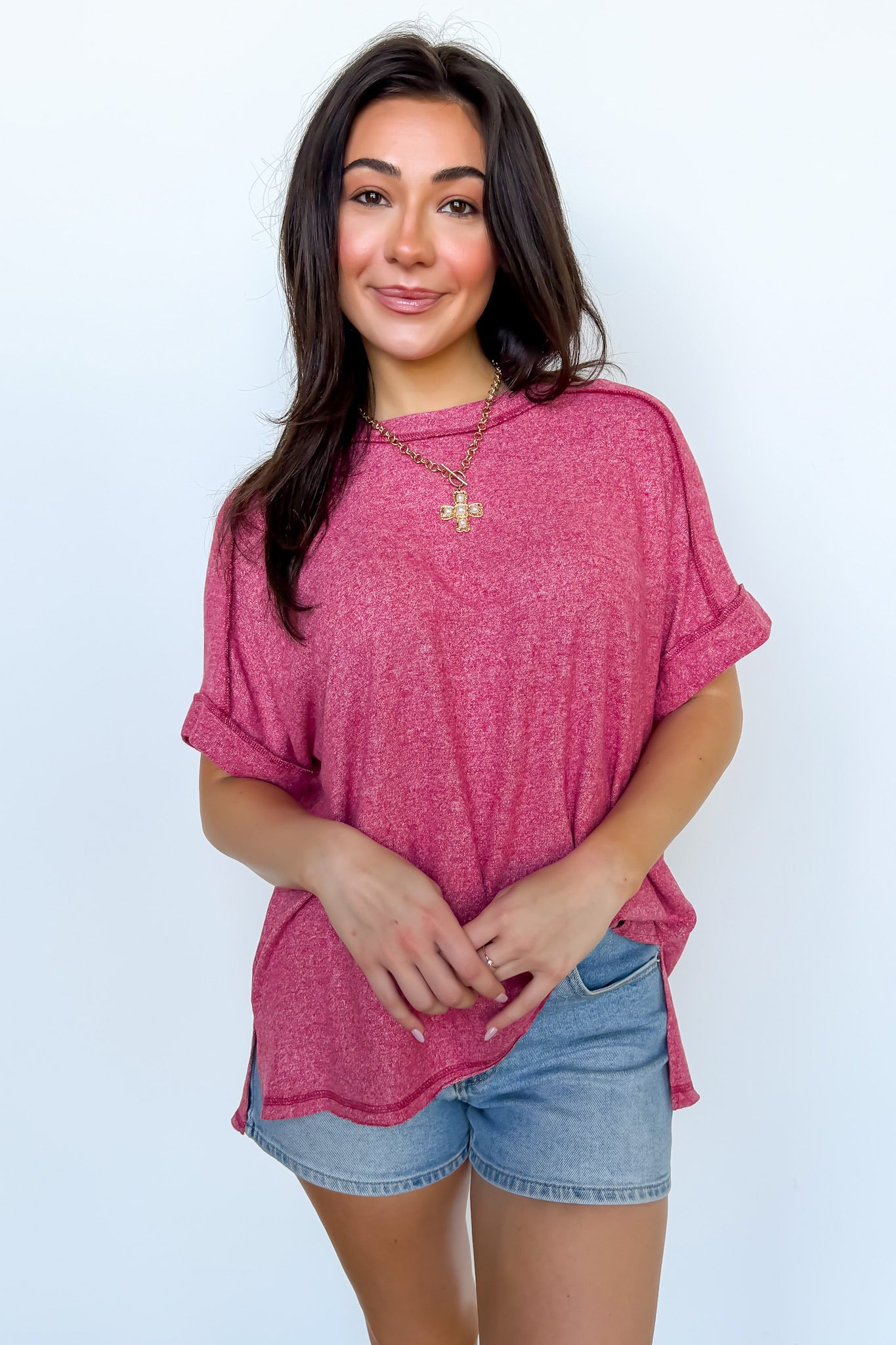 Sunday Muse Melange High Low Tee - BACK IN STOCK - Madison and Mallory