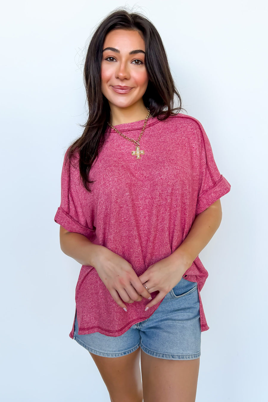 Sunday Muse Melange High Low Tee - BACK IN STOCK - Madison and Mallory