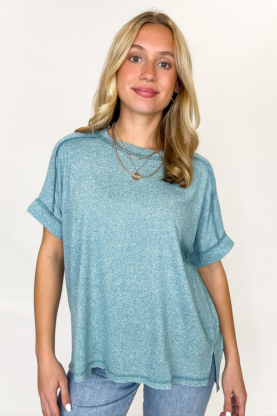 Sunday Muse Melange High Low Tee - BACK IN STOCK - Madison and Mallory