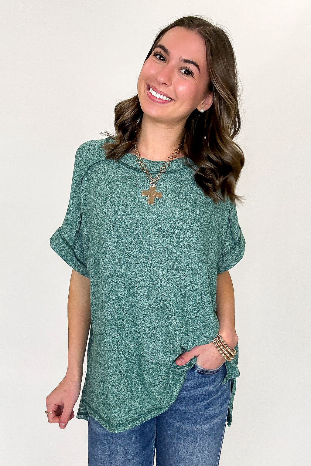 Sunday Muse Melange High-Low Tee