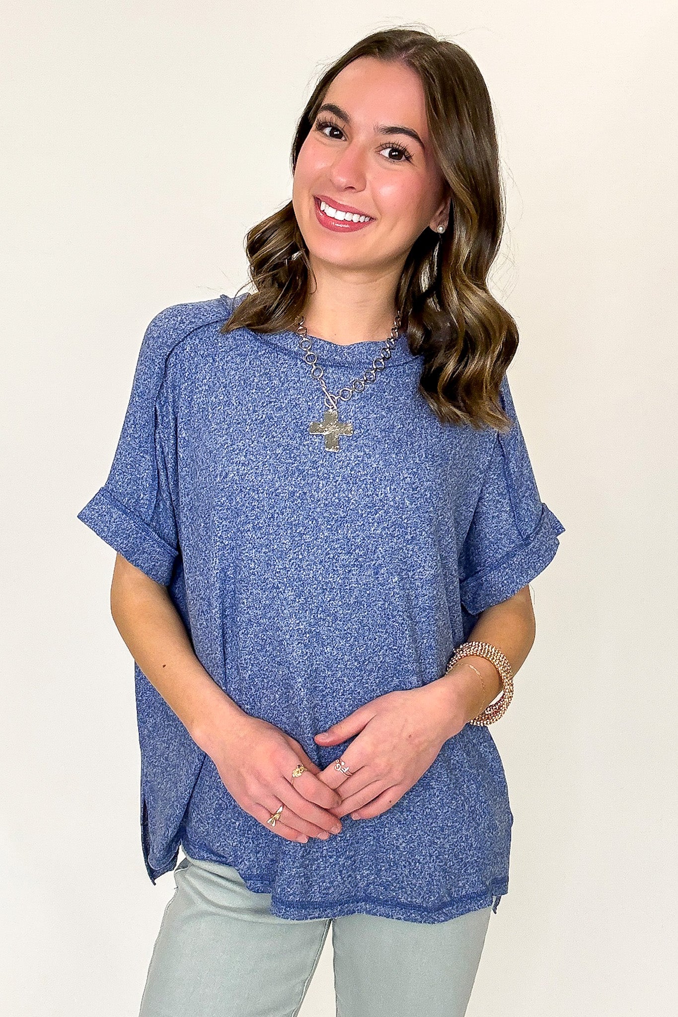 Sunday Muse Melange High Low Tee - BACK IN STOCK - Madison and Mallory
