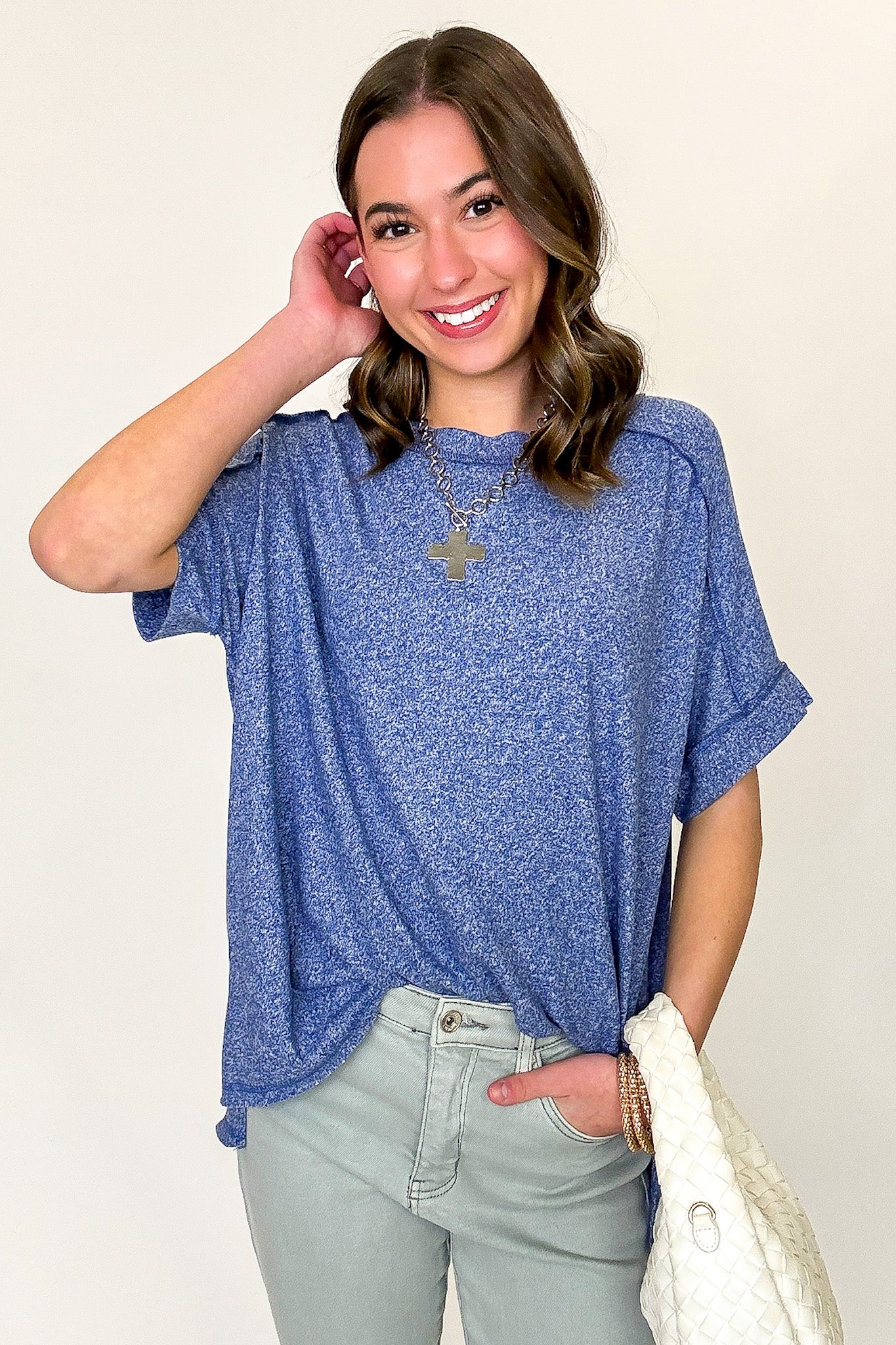 Sunday Muse Melange High Low Tee - BACK IN STOCK - Madison and Mallory