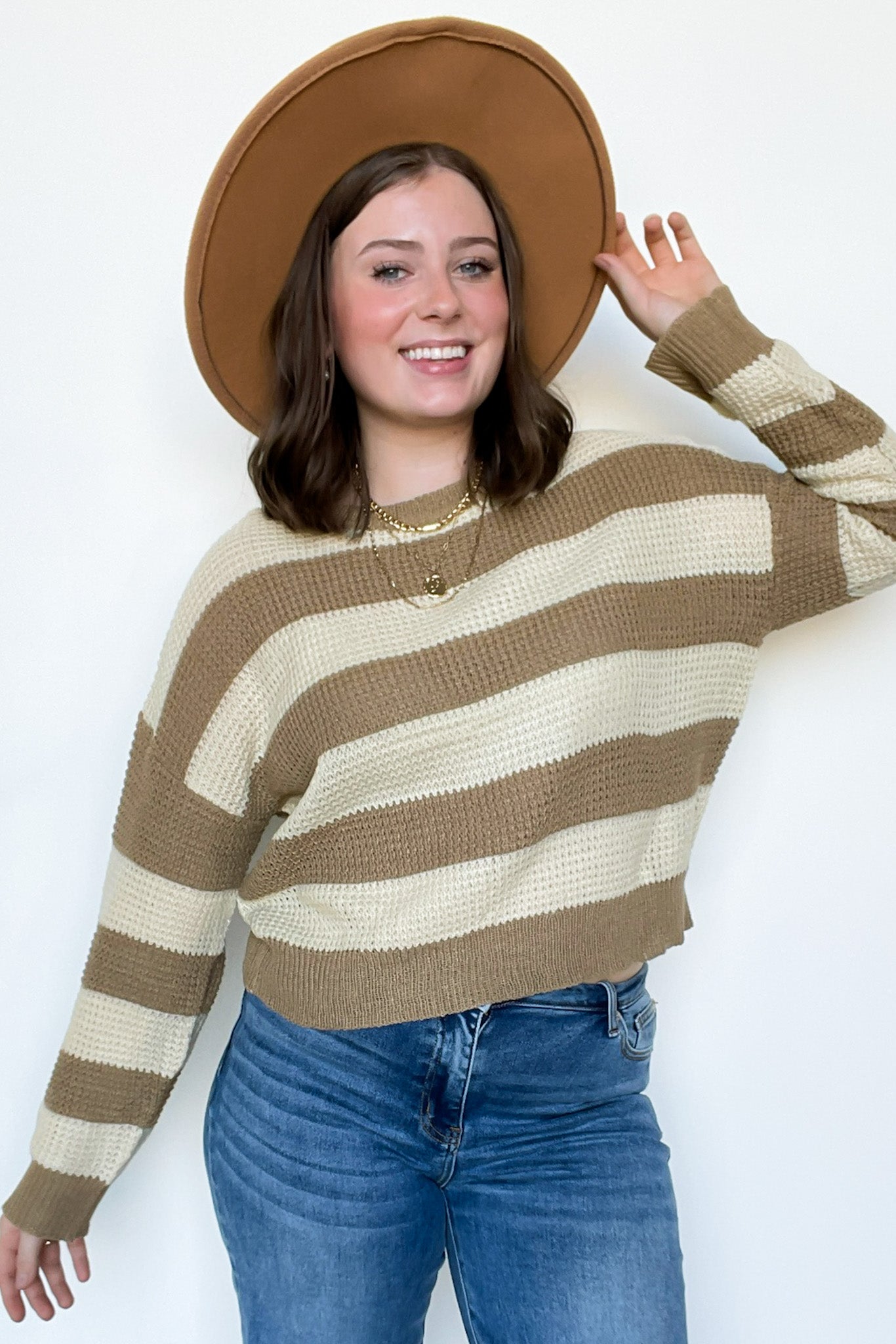  Sunset Stroll Super Soft Knit Striped Sweater - Madison and Mallory