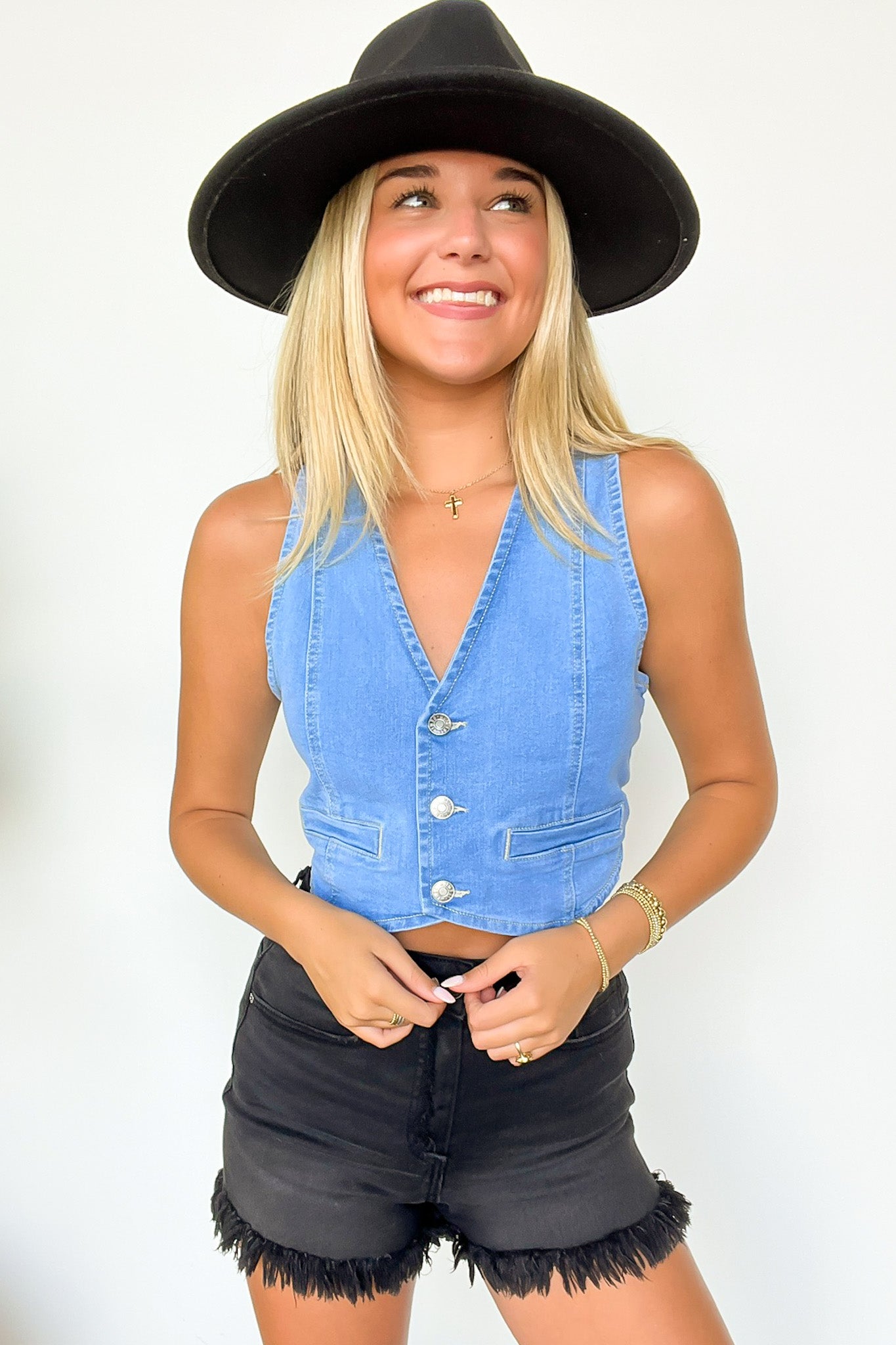  Superior Aesthetic Denim Vest Top - Madison and Mallory