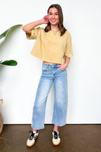 Susana Crop Wide Leg Seam Detail Jeans - Madison and Mallory