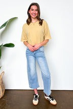 Susana Crop Wide Leg Seam Detail Jeans - Madison and Mallory
