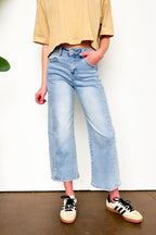 0 / Light Susana Crop Wide Leg Seam Detail Jeans - Madison and Mallory