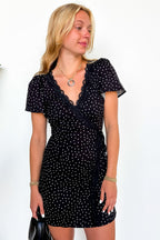 Sweet Affair Polka Dot Lace Trim Dress - Madison and Mallory