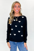 Sweet Whimsy Heart Embroidered Sweater - FINAL SALE - Madison and Mallory