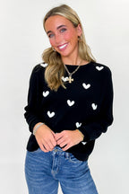 Sweet Whimsy Heart Embroidered Sweater - FINAL SALE - Madison and Mallory