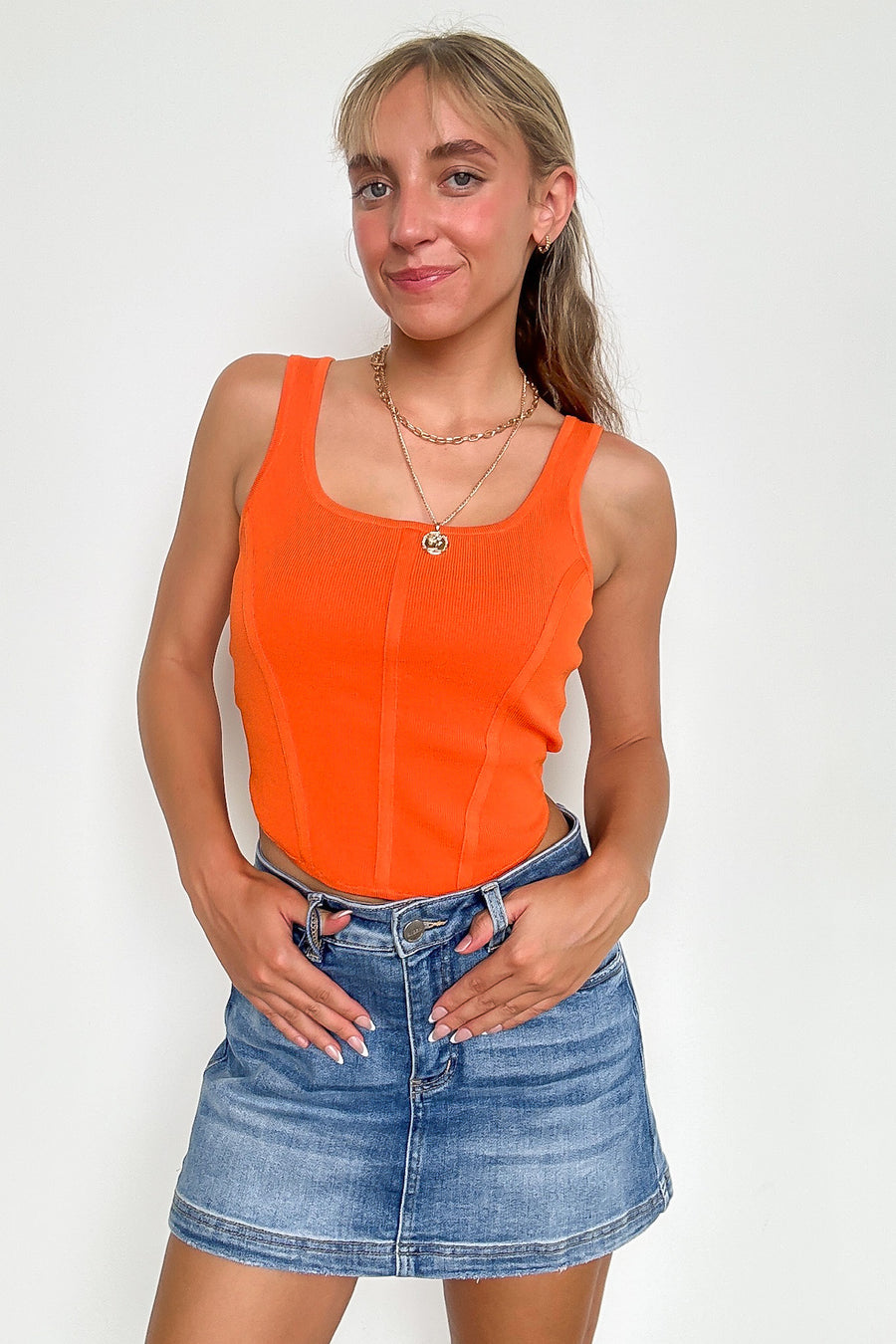 Sweet and Spicy Soft Corset Tank Top - Madison and Mallory