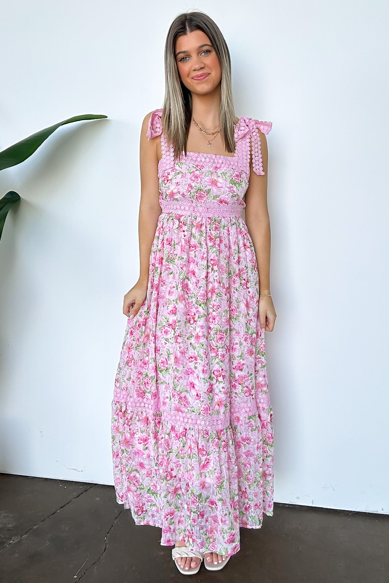 Sweetest Effect Lace Trim Floral Bow Dress · Madison + Mallory