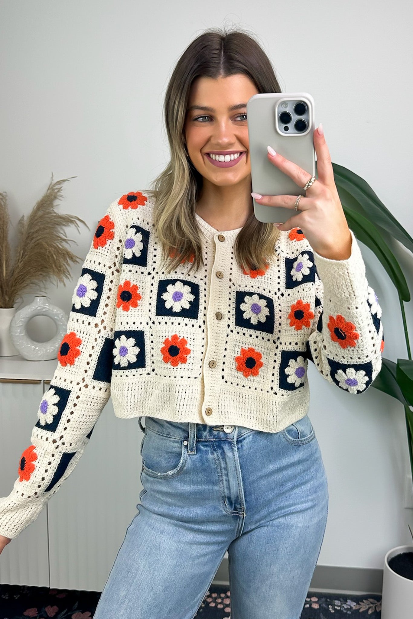 Natural / SM Sweetest Emotion Multi Color Crochet Knit Cardigan - Madison and Mallory