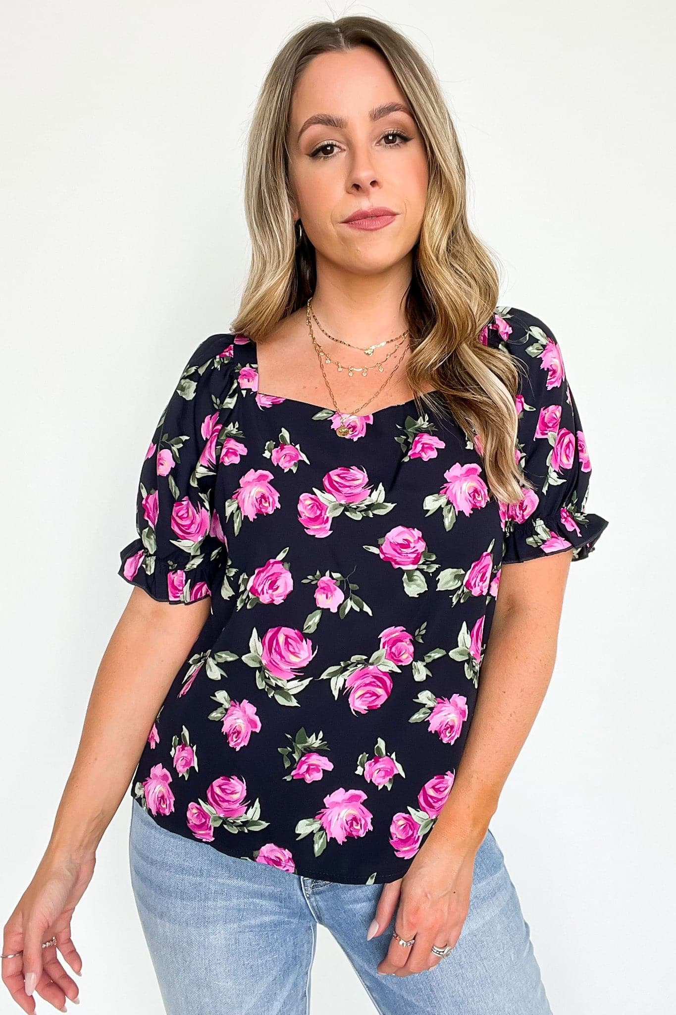  Sweetly Blooming Floral Puff Sleeve Top - FINAL SALE - Madison and Mallory