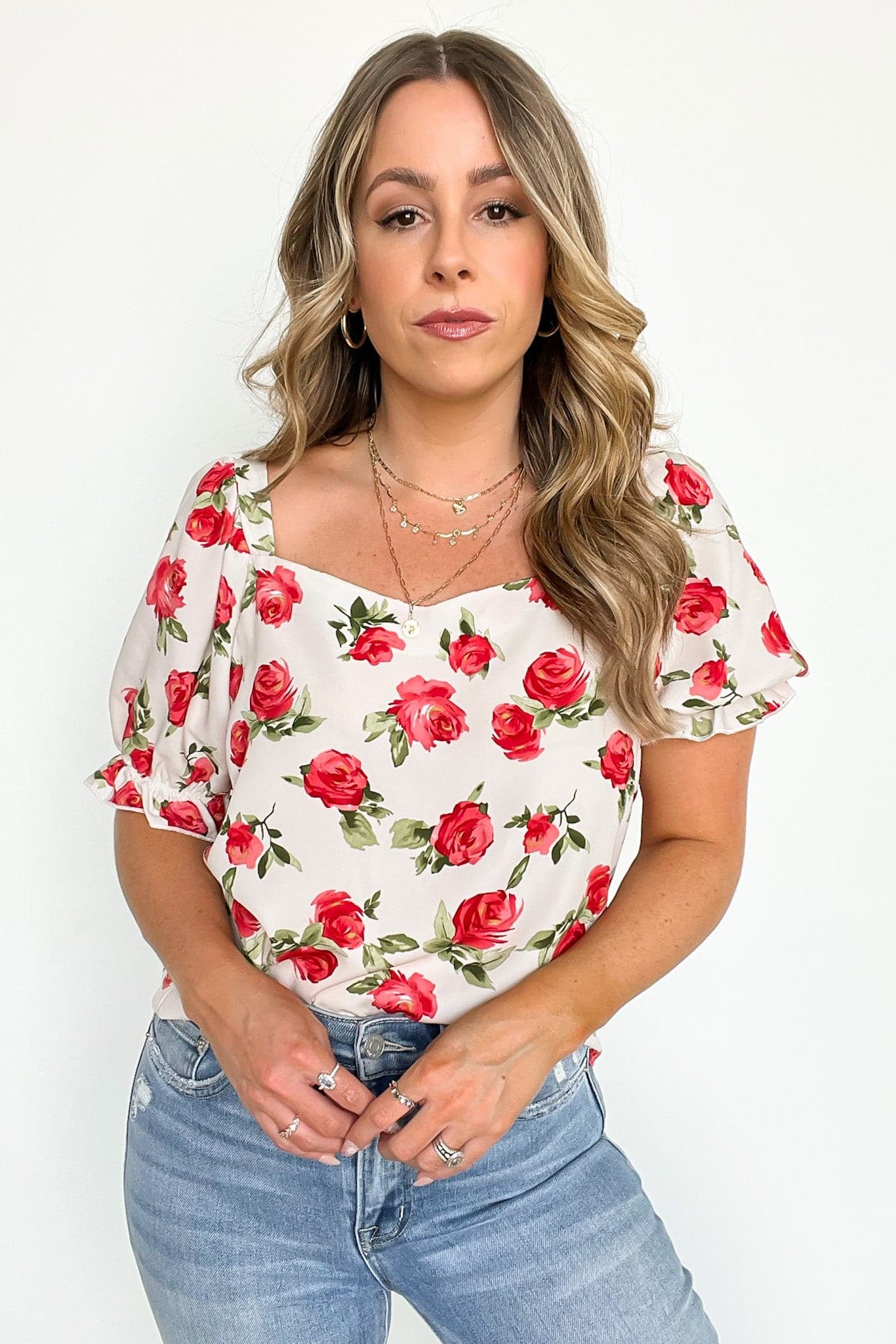  Sweetly Blooming Floral Puff Sleeve Top - FINAL SALE - Madison and Mallory