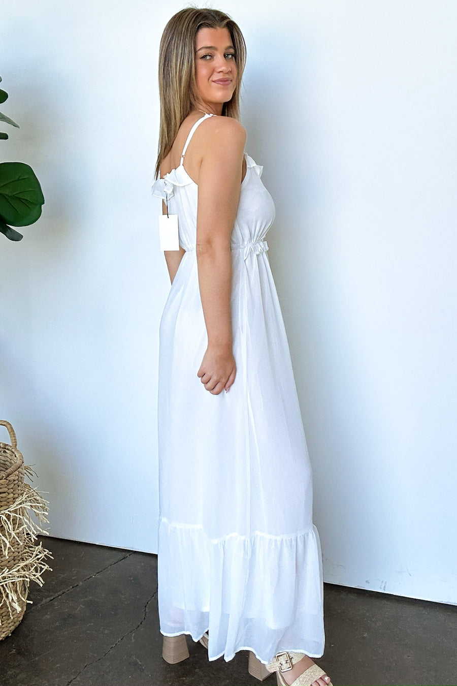  Sweetly Elevated Ruffle and Lace Detail Maxi Dress - FINAL SALE - Madison and Mallory