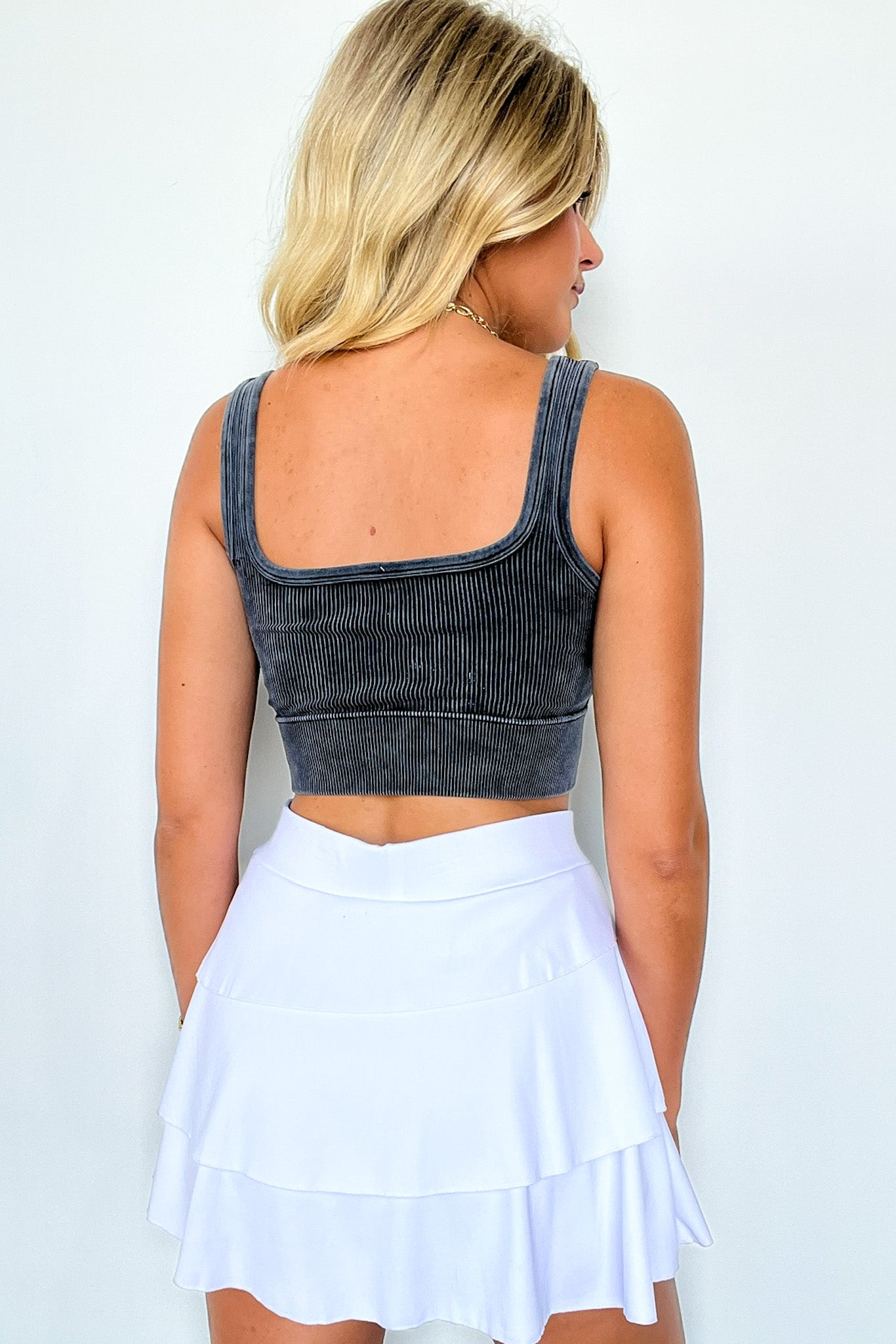  Swift Ways Washed Ribbed Cropped Bra Top - BACK IN STOCK - Madison and Mallory