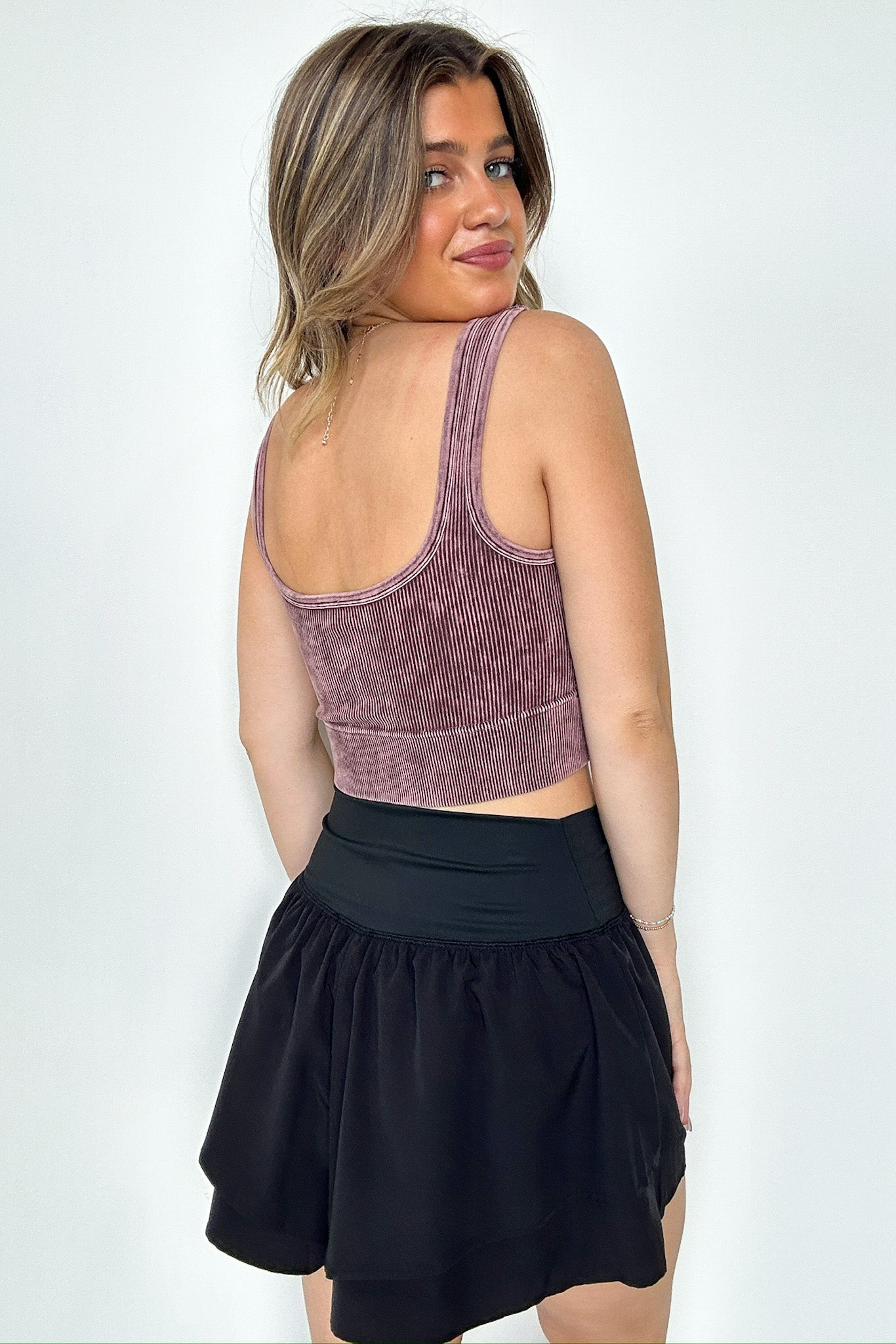  Swift Ways Washed Ribbed Cropped Bra Top - BACK IN STOCK - Madison and Mallory