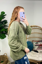  Swinton Split V-Neck Knit Top - FINAL SALE - Madison and Mallory