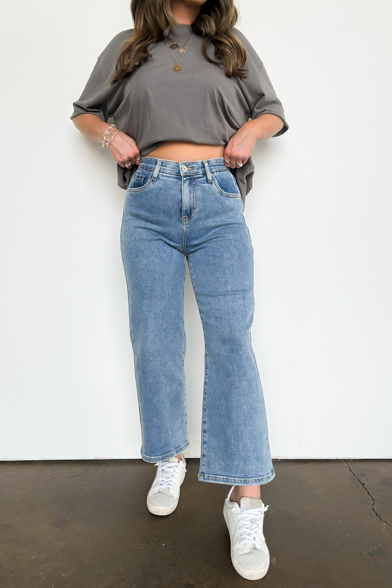 Syndi High Rise Bootcut Crop Jeans - Madison and Mallory