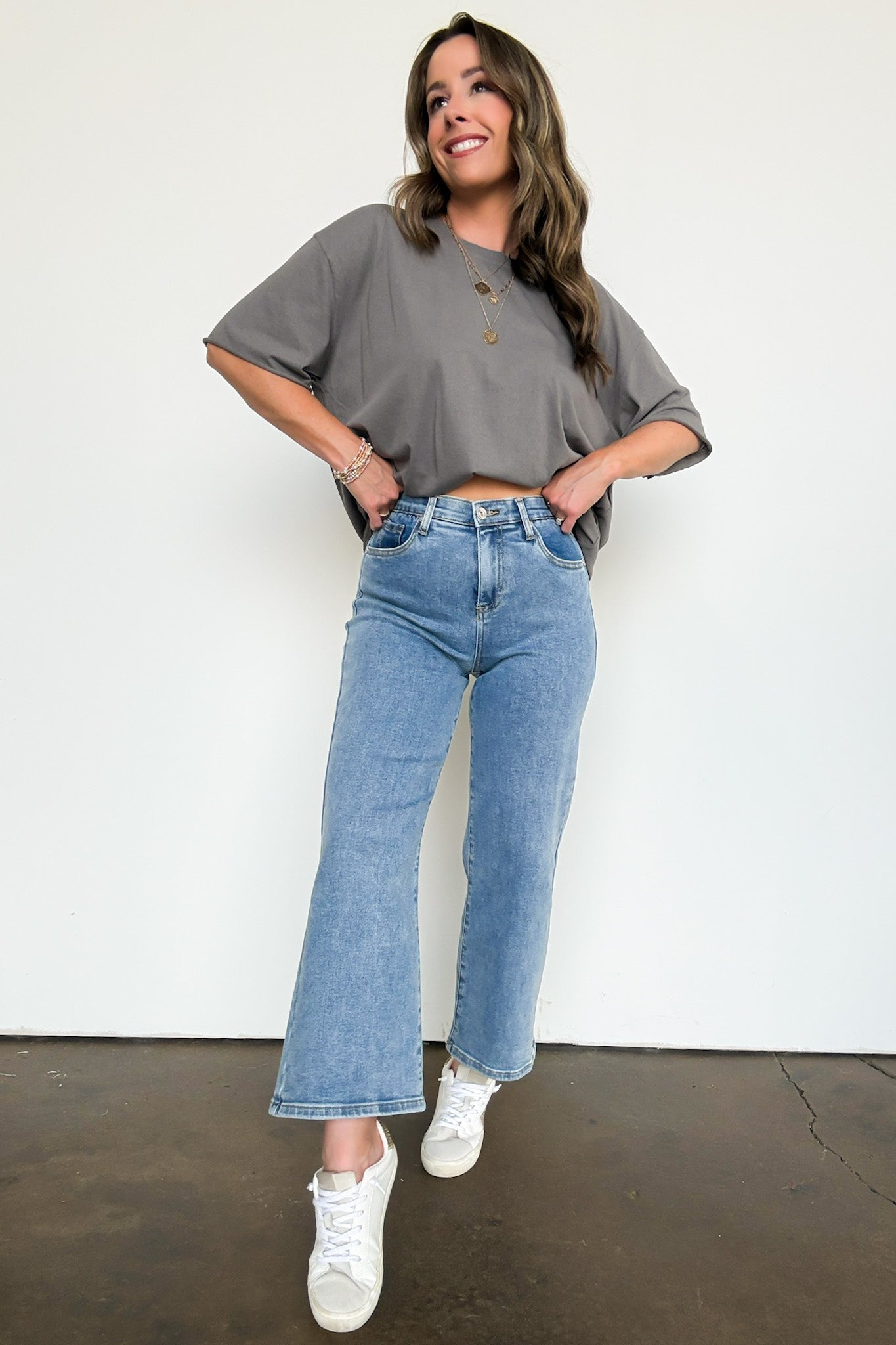 Syndi High Rise Bootcut Crop Jeans - Madison and Mallory