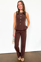 Tailored Ease Peplum Vest Top - Madison and Mallory