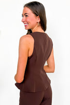 Tailored Ease Peplum Vest Top - Madison and Mallory
