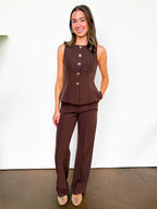 Tailored Ease Peplum Vest Top - Madison and Mallory