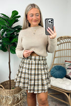  Tannins Pleated Plaid Skort - FINAL SALE - Madison and Mallory