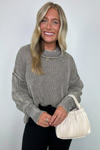 Tara Washed Side Slit Knit Sweater - BACK IN STOCK - Madison and Mallory