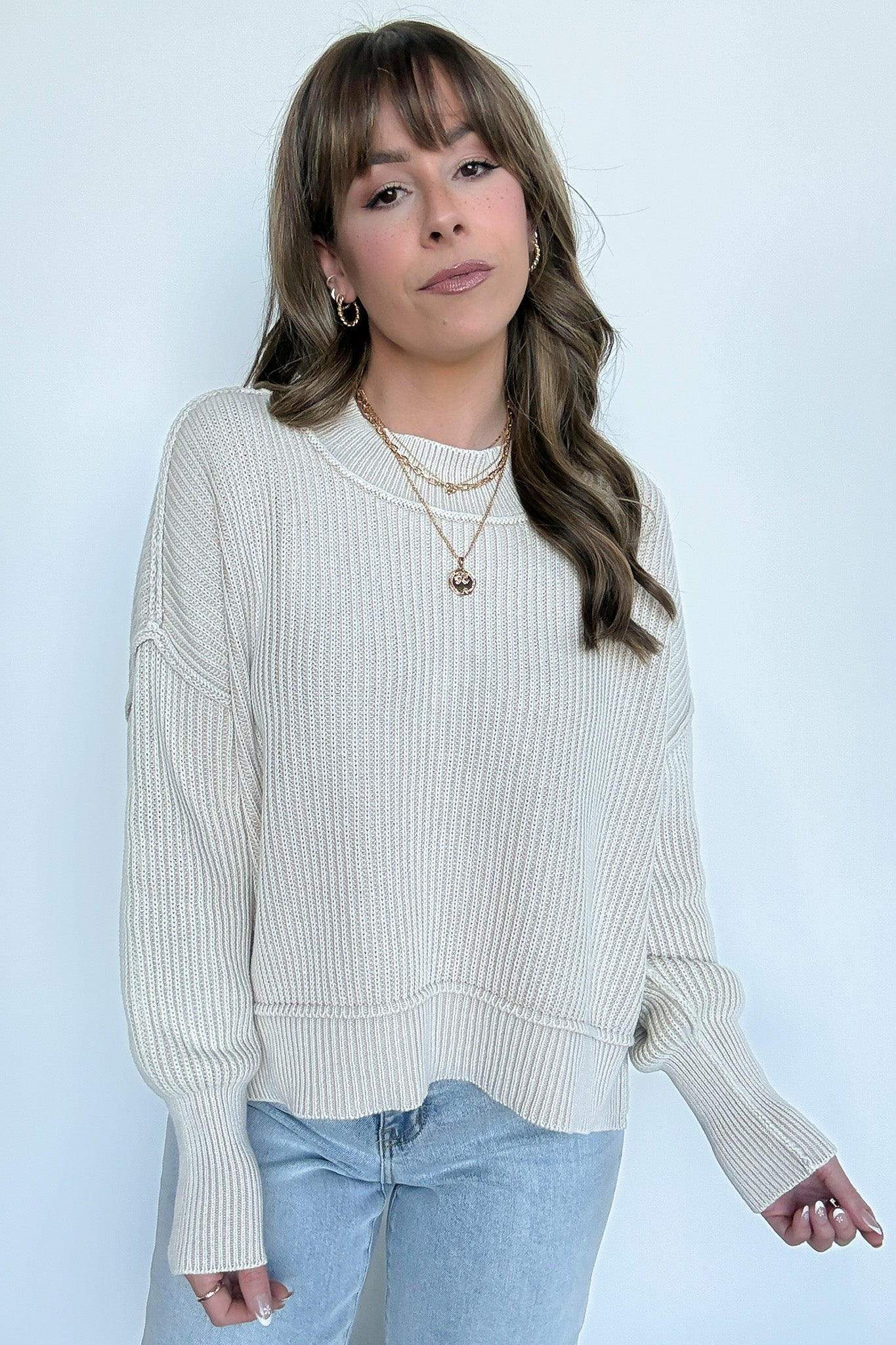 完売！　missing you already back slit ニット Julien Knit Side Slit Pullover - FINAL SALE · Madison + Mallory
