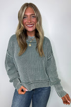  Tara Washed Side Slit Knit Sweater - BACK IN STOCK - Madison and Mallory