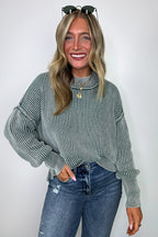 Tara Washed Side Slit Knit Sweater - BACK IN STOCK - Madison and Mallory