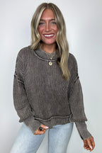 Tara Washed Side Slit Knit Sweater - BACK IN STOCK - Madison and Mallory
