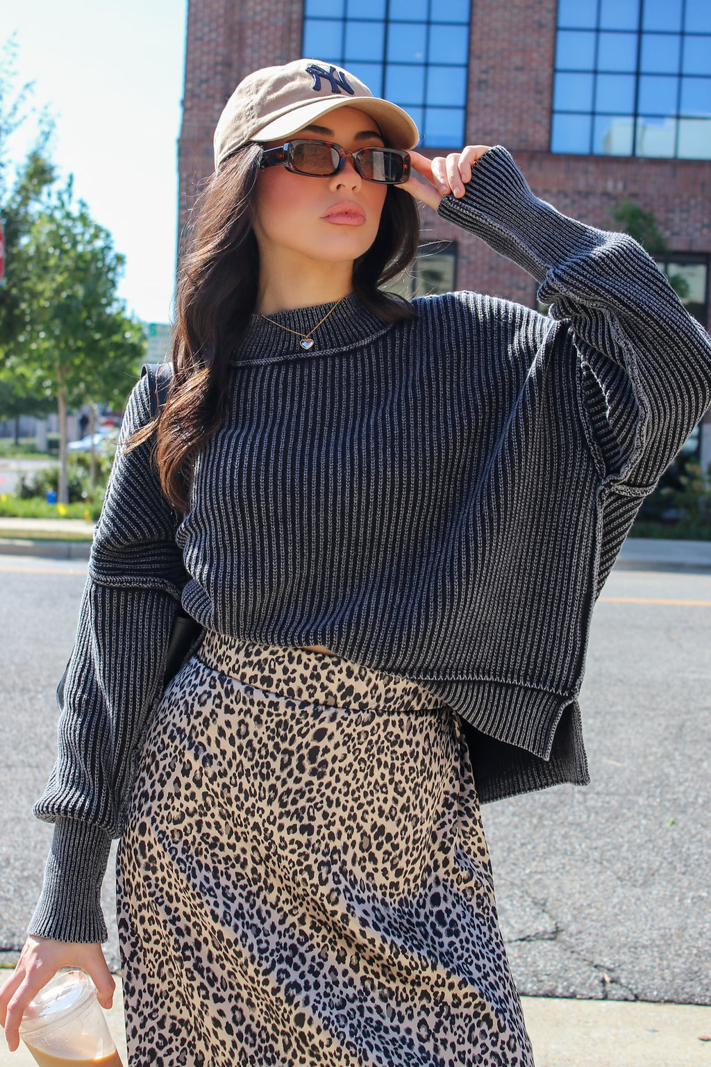 Tara Washed Side Slit Knit Sweater - Madison and Mallory