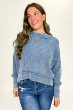 Tara Washed Side Slit Knit Sweater - BACK IN STOCK - Madison and Mallory