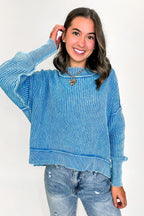 Tara Washed Side Slit Knit Sweater - BACK IN STOCK - Madison and Mallory