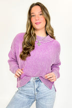 Tara Washed Side Slit Knit Sweater - BACK IN STOCK - Madison and Mallory